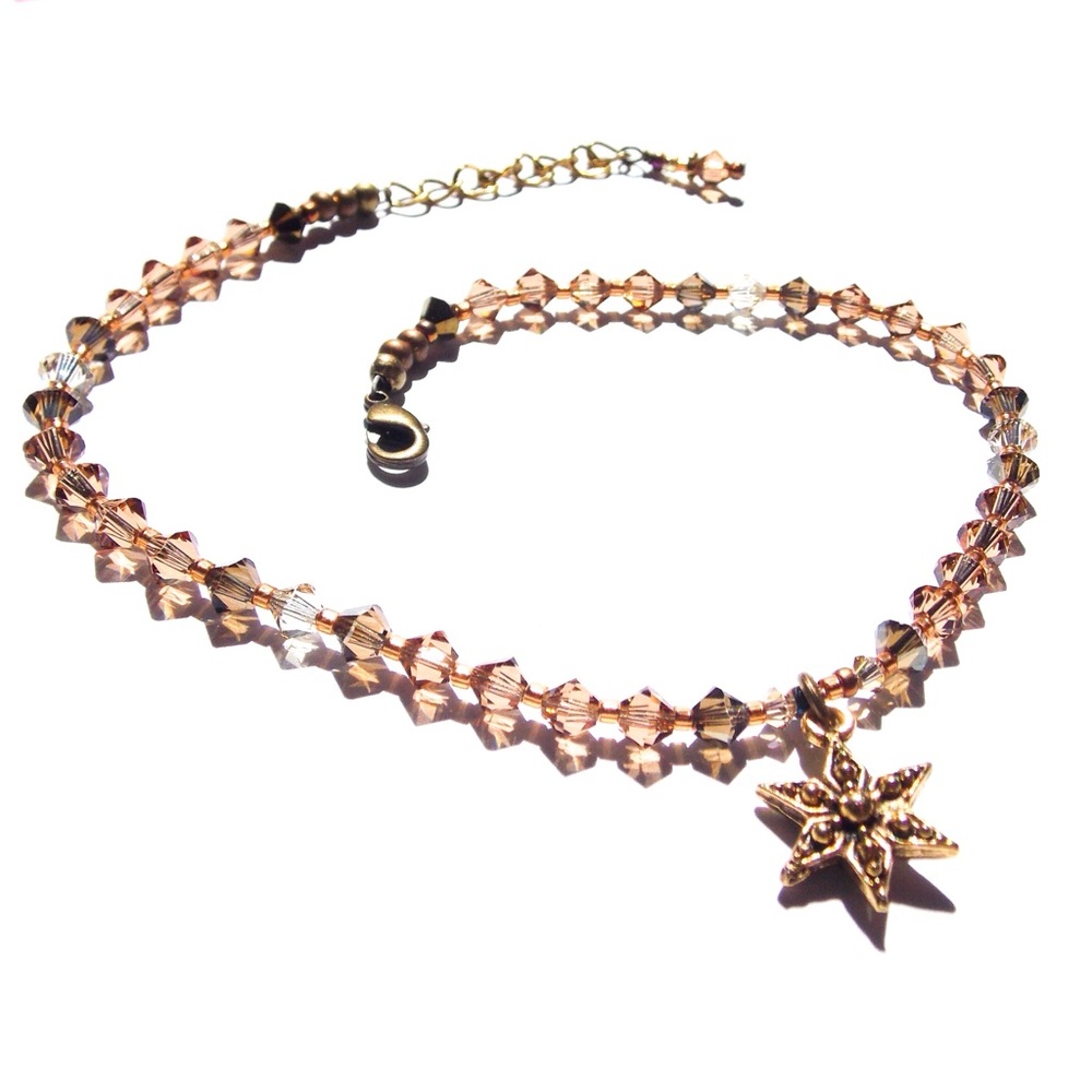 Anklet ankle bracelet boho glam tribal star topaz
